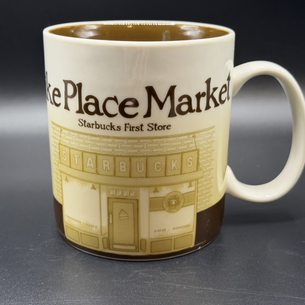 Starbucks Coffee 2012 Vintage Pike Place Market First Store Ceramic Mug Cup